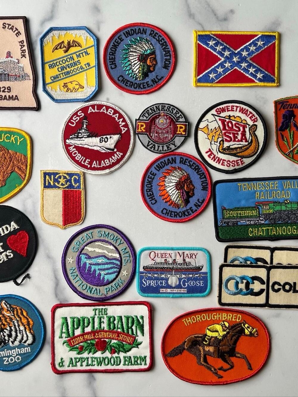 Vintage Retro State Travel Iron On Patches Lot Set of 20